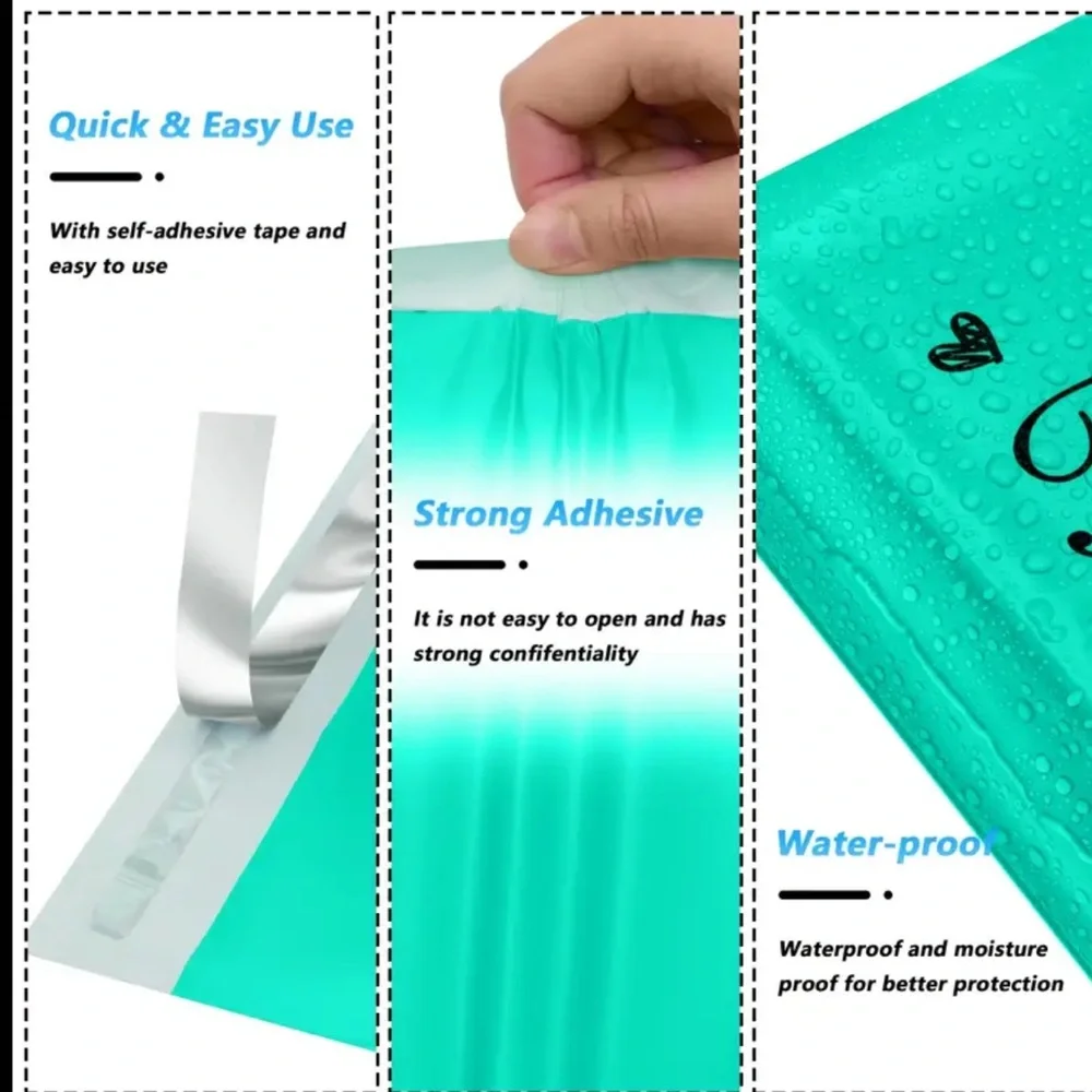 Teal Thank You Poly Mailers X-Large size 14.5-19 inches bundle of 10